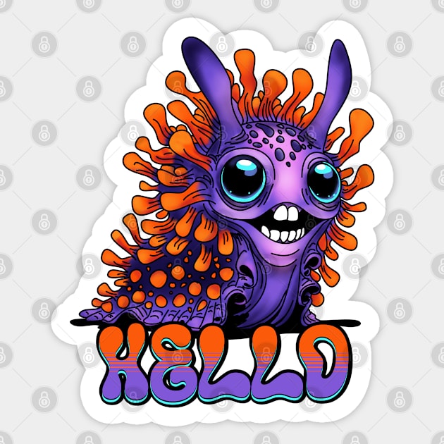 Happy Spanish Shawl Nudibranch Sticker by H. R. Sinclair